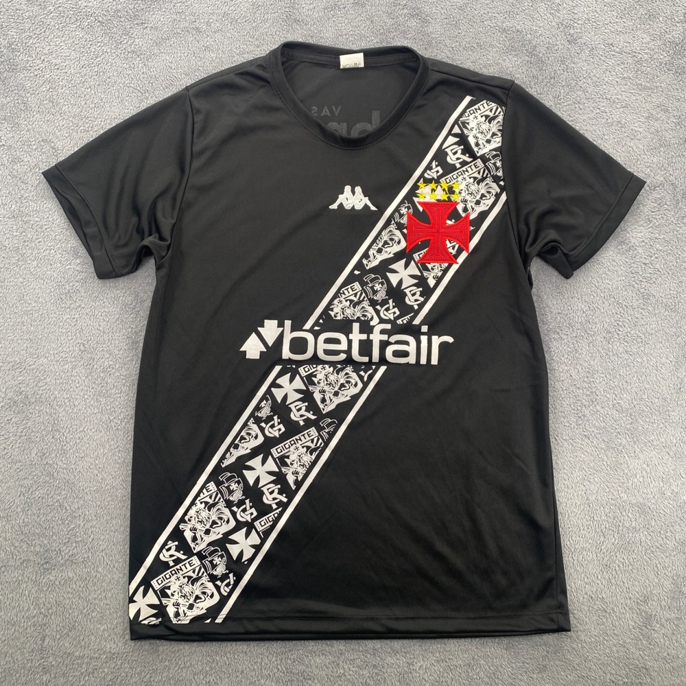 Kappa Vasco da Gama Soccer Jersey Mens Large Black Coutinho 11 Betfair BMG Shirt